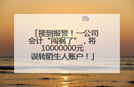 接到报警！一公司会计“闯祸了”，将10000000元误转陌生人账户！