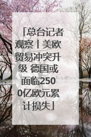 总台记者观察丨美欧贸易冲突升级 德国或面临2500亿欧元累计损失