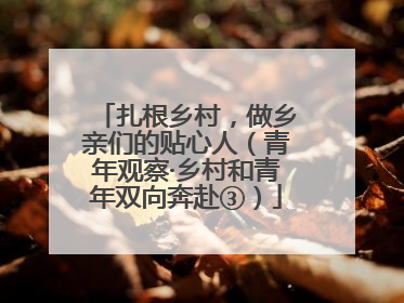 扎根乡村，做乡亲们的贴心人（青年观察·乡村和青年双向奔赴③）