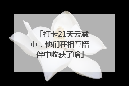 打卡21天云减重，他们在相互陪伴中收获了啥