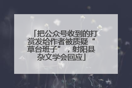 把公众号收到的打赏发给作者被质疑“草台班子”，射阳县杂文学会回应