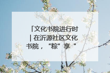 文化书院进行时｜在沂源社区文化书院，“粽”享“端午”美好时光