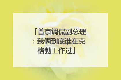 普京调侃副总理：我俩到底谁在克格勃工作过