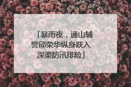 暴雨夜，通山辅警邱荣华纵身跃入深渠防汛排险