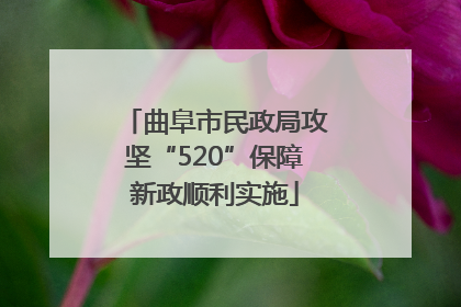 曲阜市民政局攻坚“520”保障新政顺利实施