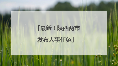 最新！陕西两市发布人事任免