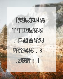 樊振东时隔半年重返赛场，乒超首轮对阵徐瑛彬，3:2获胜！