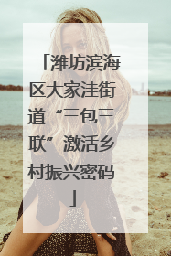 潍坊滨海区大家洼街道“三包三联”激活乡村振兴密码