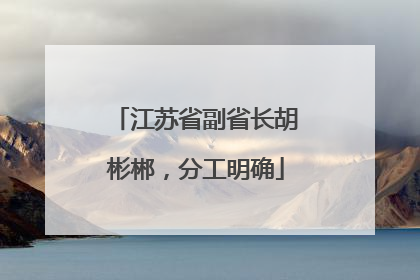 江苏省副省长胡彬郴，分工明确