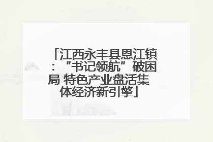江西永丰县恩江镇：“书记领航”破困局 特色产业盘活集体经济新引擎