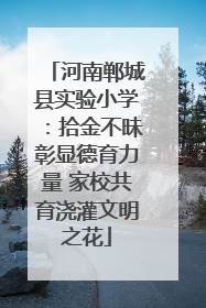 河南郸城县实验小学：拾金不昧彰显德育力量 家校共育浇灌文明之花