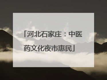 河北石家庄：中医药文化夜市惠民