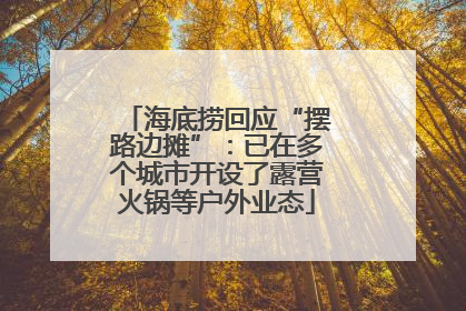 海底捞回应“摆路边摊”：已在多个城市开设了露营火锅等户外业态