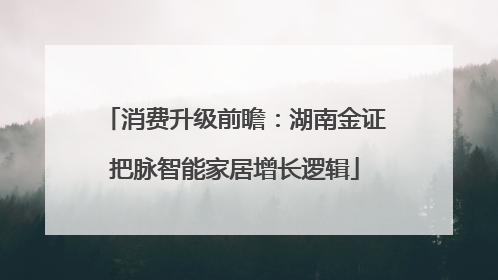 消费升级前瞻：湖南金证把脉智能家居增长逻辑