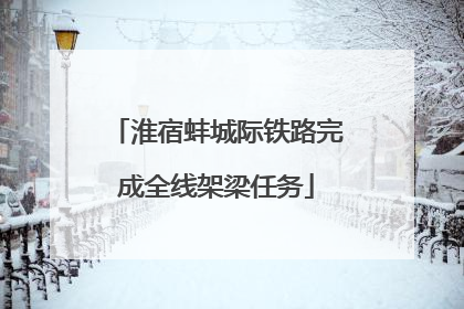 淮宿蚌城际铁路完成全线架梁任务
