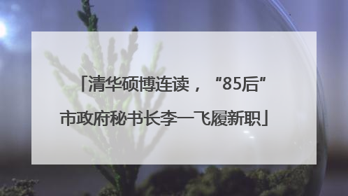 清华硕博连读，“85后”市政府秘书长李一飞履新职