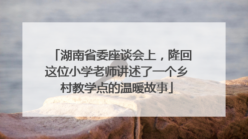 湖南省委座谈会上，隆回这位小学老师讲述了一个乡村教学点的温暖故事