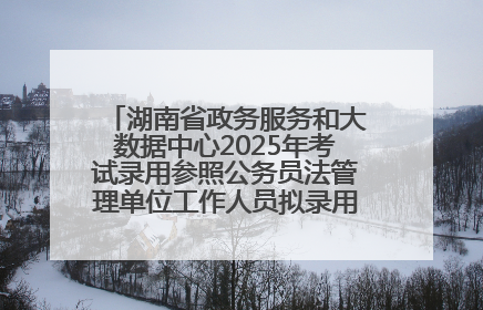 湖南省政务服务和大数据中心2025年考试录用参照公务员法管理单位工作人员拟录用人员名单公示