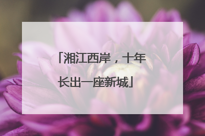 湘江西岸，十年长出一座新城