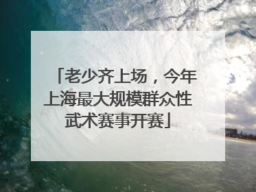老少齐上场，今年上海最大规模群众性武术赛事开赛