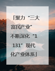 聚力“三大富民产业” 不断深化“1131”现代化产业体系