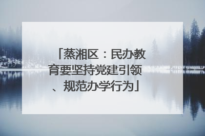 蒸湘区：民办教育要坚持党建引领、规范办学行为