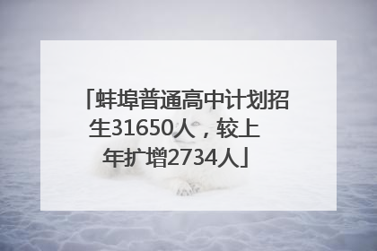 蚌埠普通高中计划招生31650人，较上年扩增2734人