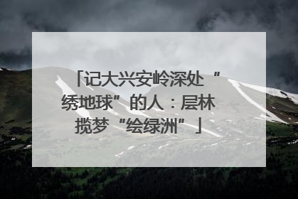 记大兴安岭深处“绣地球”的人：层林揽梦“绘绿洲”