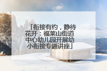 衔接有约，静待花开：福莱山街道中心幼儿园开展幼小衔接专题讲座