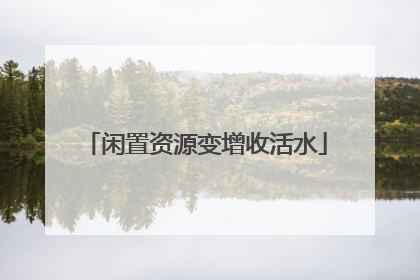 闲置资源变增收活水