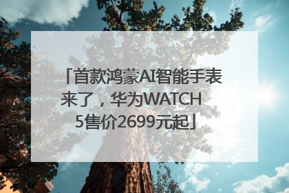 首款鸿蒙AI智能手表来了，华为WATCH 5售价2699元起