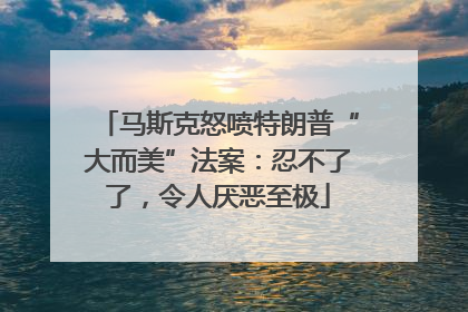 马斯克怒喷特朗普“大而美”法案：忍不了了，令人厌恶至极