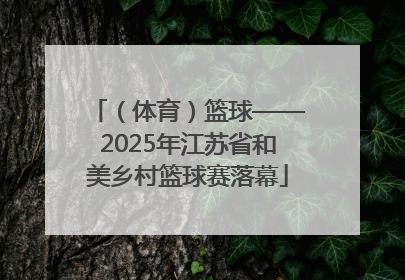 （体育）篮球——2025年江苏省和美乡村篮球赛落幕