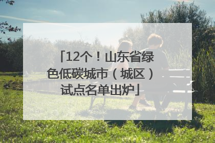 12个！山东省绿色低碳城市（城区）试点名单出炉