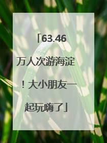63.46万人次游海淀！大小朋友一起玩嗨了