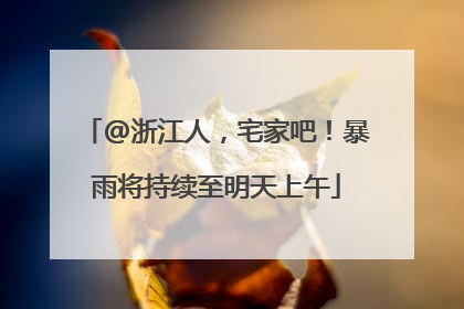 @浙江人，宅家吧！暴雨将持续至明天上午